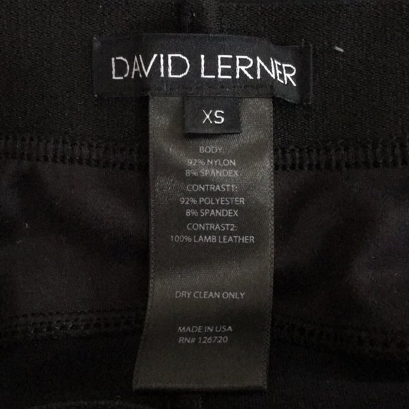 🌷 David Lerner Leather and Suede Detail Black Legging Size XS - Picture 7 of 8